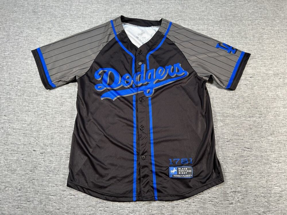 Los Angeles Dodgers Black Heritage Night Baseball Jersey Mens Medium MLB